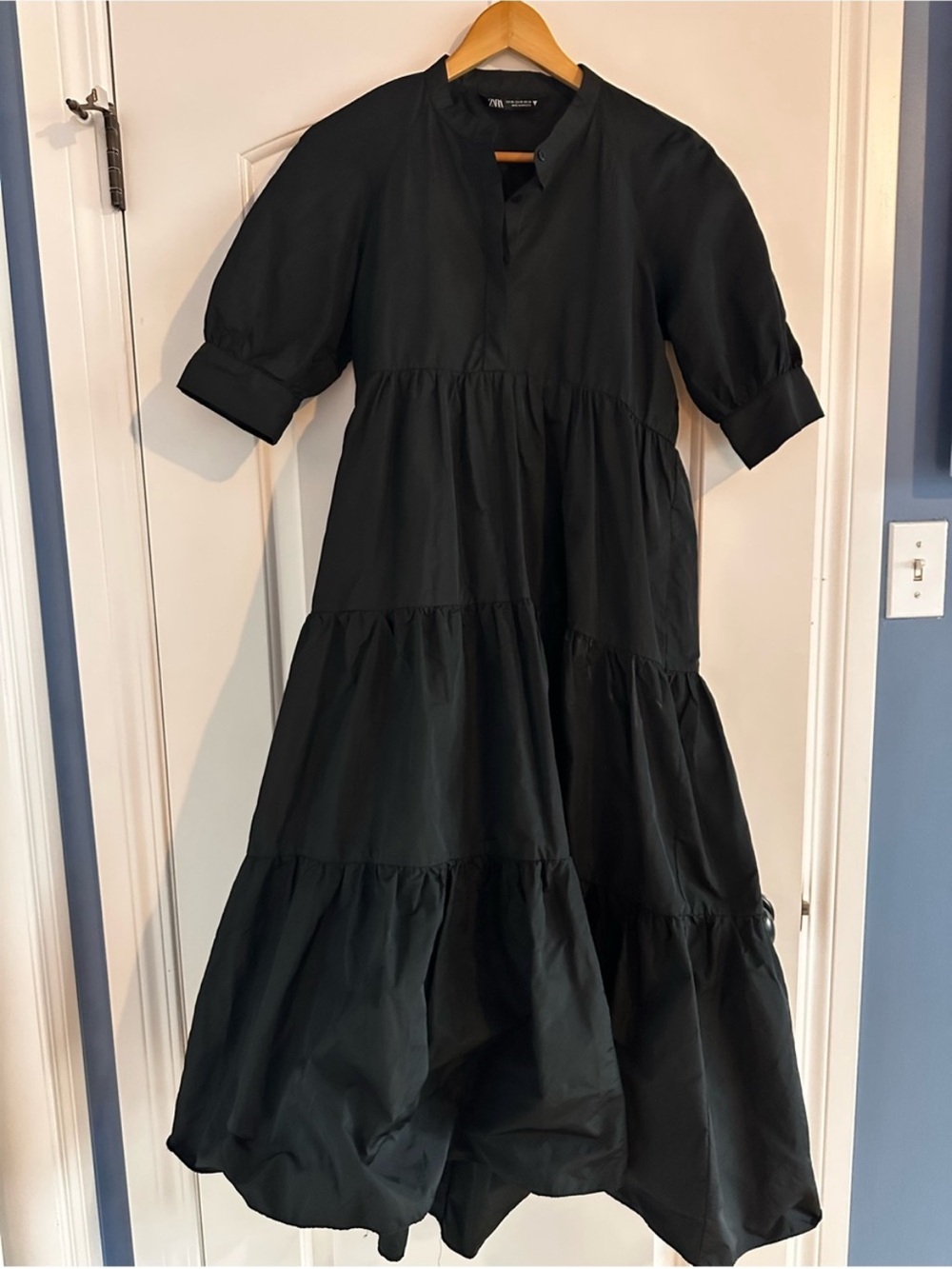 Zara Black Tiered Maxi Dress